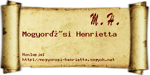 Mogyorósi Henrietta névjegykártya